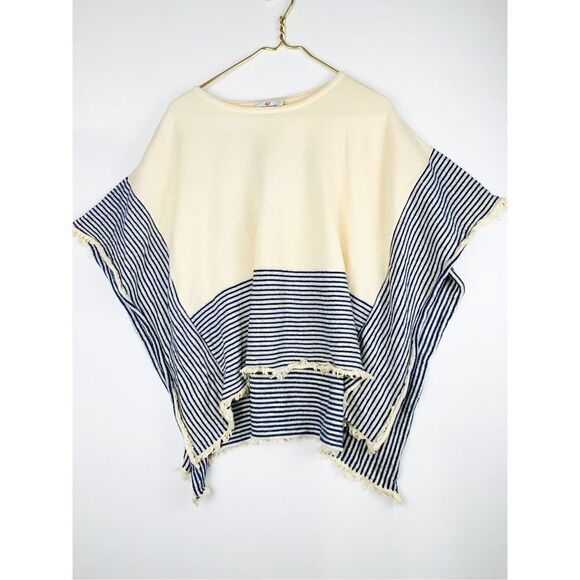 Vineyard Vines Women's Striped Fringe Poncho Cape Sweater Multicolor Size XS/S - Picture 1 of 6
